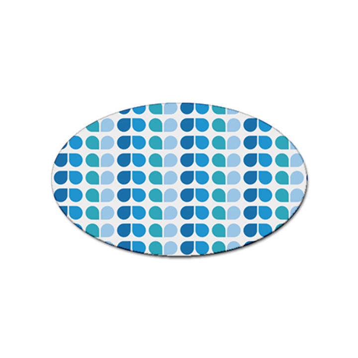 Blue Green Leaf Pattern Sticker Oval (100 pack)