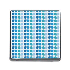 Blue Green Leaf Pattern Memory Card Reader (square 5 Slot) by GardenOfOphir