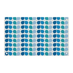 Blue Green Leaf Pattern Banner And Sign 5  X 3  by GardenOfOphir