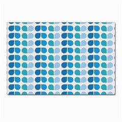 Blue Green Leaf Pattern Postcard 4 x 6  (pkg Of 10) by GardenOfOphir