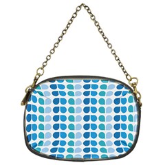 Blue Green Leaf Pattern Chain Purse (one Side) by GardenOfOphir