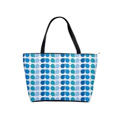 Blue Green Leaf Pattern Classic Shoulder Handbag by GardenOfOphir