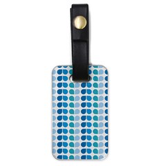 Blue Green Leaf Pattern Luggage Tag (one Side) by GardenOfOphir