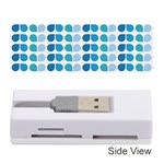 Blue Green Leaf Pattern Memory Card Reader (Stick) Front