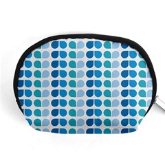 Blue Green Leaf Pattern Accessory Pouch (medium) by GardenOfOphir