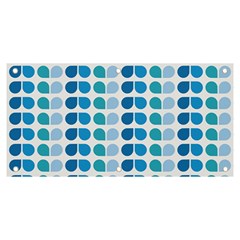 Blue Green Leaf Pattern Banner And Sign 6  X 3  by GardenOfOphir