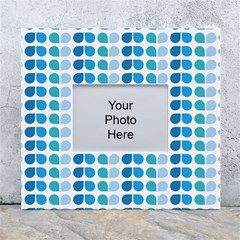 Blue Green Leaf Pattern White Wall Photo Frame 5  X 7  by GardenOfOphir