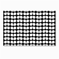 Black And White Leaf Pattern Postcard 4 x 6  (pkg Of 10) by GardenOfOphir