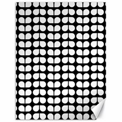 Black And White Leaf Pattern Canvas 18  X 24  by GardenOfOphir