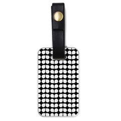 Black And White Leaf Pattern Luggage Tag (one Side) by GardenOfOphir