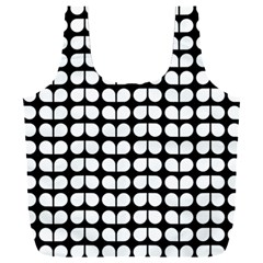 Black And White Leaf Pattern Full Print Recycle Bag (xxxl) by GardenOfOphir