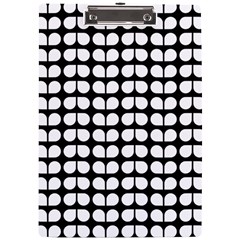 Black And White Leaf Pattern A4 Acrylic Clipboard by GardenOfOphir