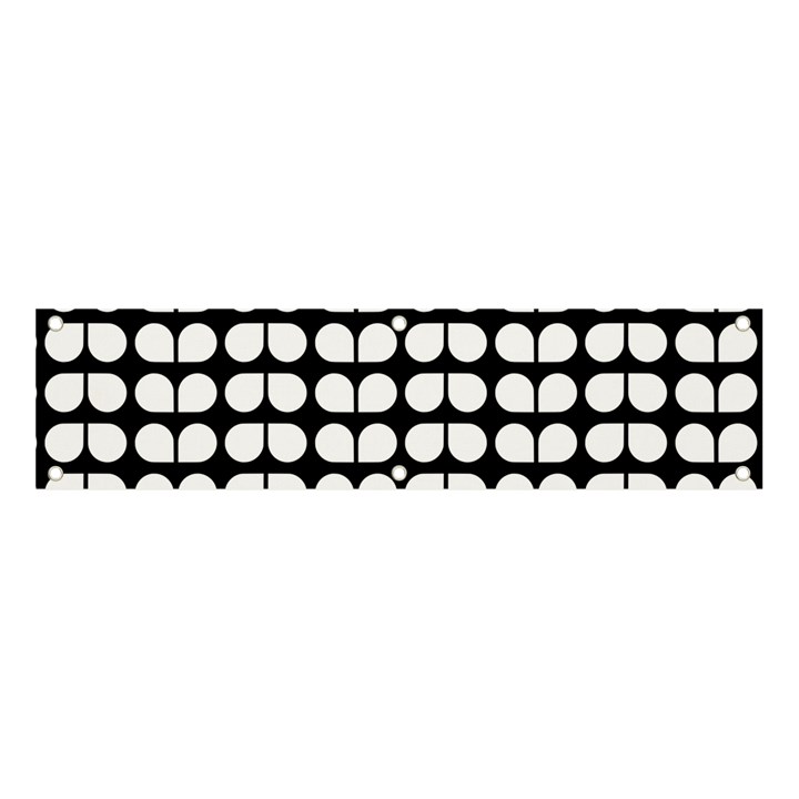 Black And White Leaf Pattern Banner and Sign 4  x 1 