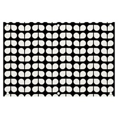 Black And White Leaf Pattern Banner And Sign 6  X 4  by GardenOfOphir