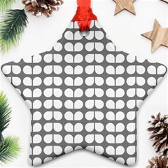 Gray And White Leaf Pattern Ornament (star) by GardenOfOphir