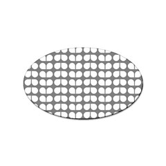 Gray And White Leaf Pattern Sticker Oval (100 Pack) by GardenOfOphir