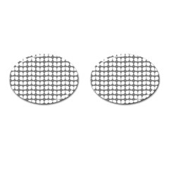 Gray And White Leaf Pattern Cufflinks (oval) by GardenOfOphir