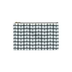 Gray And White Leaf Pattern Cosmetic Bag (small) by GardenOfOphir