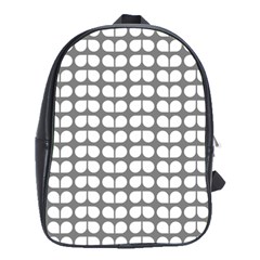 Gray And White Leaf Pattern School Bag (large) by GardenOfOphir