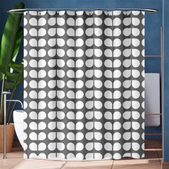 Gray And White Leaf Pattern Shower Curtain 60  X 72  (medium)  by GardenOfOphir