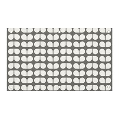 Gray And White Leaf Pattern Banner And Sign 5  X 3  by GardenOfOphir