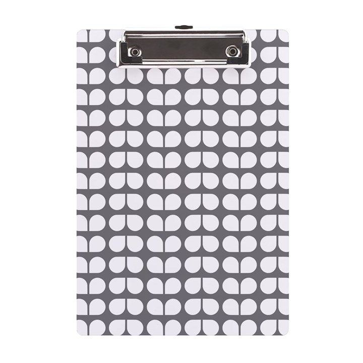 Gray And White Leaf Pattern A5 Acrylic Clipboard