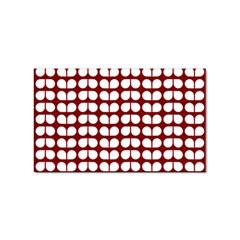 Red And White Leaf Pattern Sticker (rectangular) by GardenOfOphir