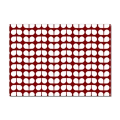 Red And White Leaf Pattern Sticker A4 (100 Pack) by GardenOfOphir