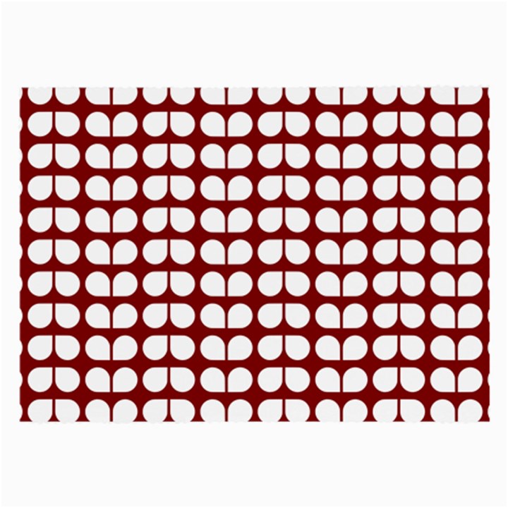 Red And White Leaf Pattern Large Glasses Cloth