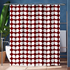 Red And White Leaf Pattern Shower Curtain 60  X 72  (medium)  by GardenOfOphir