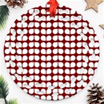 Red And White Leaf Pattern Ornament (Round Filigree) Front