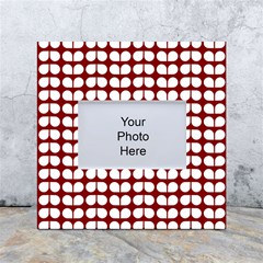 Red And White Leaf Pattern White Box Photo Frame 4  X 6  by GardenOfOphir