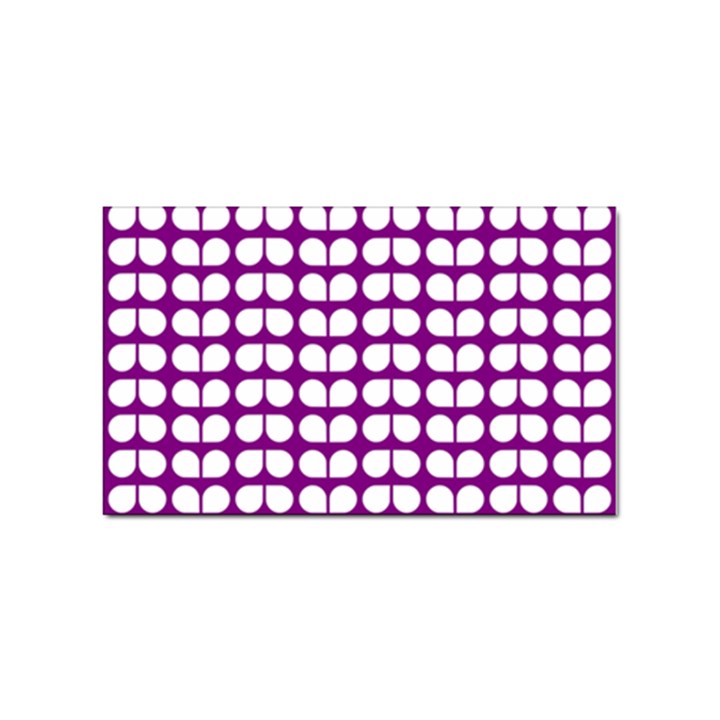 Purple And White Leaf Pattern Sticker (Rectangular)