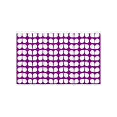 Purple And White Leaf Pattern Sticker Rectangular (100 Pack) by GardenOfOphir