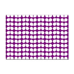 Purple And White Leaf Pattern Sticker A4 (10 Pack) by GardenOfOphir