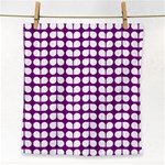 Purple And White Leaf Pattern Face Towel Front