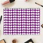 Purple And White Leaf Pattern Cosmetic Bag (XL) Front