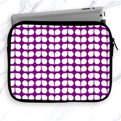 Purple And White Leaf Pattern Apple Ipad 2/3/4 Zipper Cases by GardenOfOphir