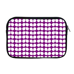 Purple And White Leaf Pattern Apple Macbook Pro 17  Zipper Case by GardenOfOphir