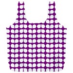 Purple And White Leaf Pattern Full Print Recycle Bag (XXL) Front