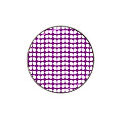 Purple And White Leaf Pattern Hat Clip Ball Marker by GardenOfOphir