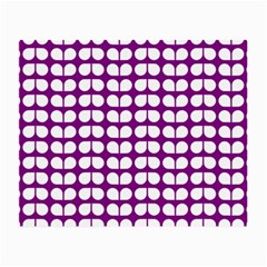 Purple And White Leaf Pattern Small Glasses Cloth (2 Sides) by GardenOfOphir