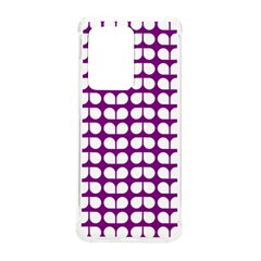 Purple And White Leaf Pattern Samsung Galaxy S20 Ultra 6 9 Inch Tpu Uv Case by GardenOfOphir