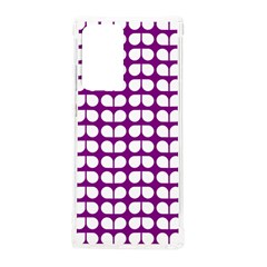 Purple And White Leaf Pattern Samsung Galaxy Note 20 Ultra Tpu Uv Case by GardenOfOphir