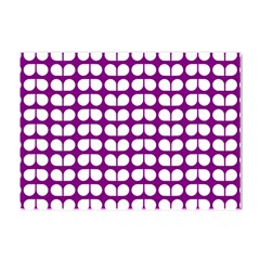 Purple And White Leaf Pattern Crystal Sticker (a4) by GardenOfOphir