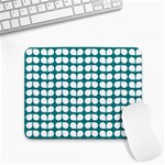 Teal And White Leaf Pattern Small Mousepad Front