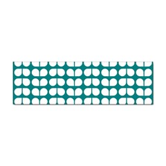 Teal And White Leaf Pattern Sticker (bumper) by GardenOfOphir