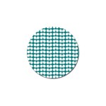 Teal And White Leaf Pattern Golf Ball Marker (10 pack) Front