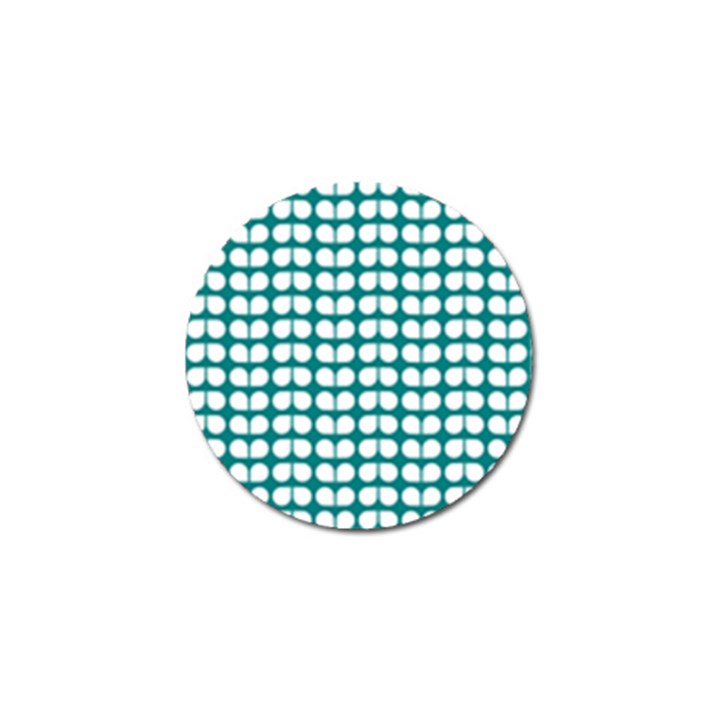 Teal And White Leaf Pattern Golf Ball Marker (10 pack)