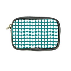 Teal And White Leaf Pattern Coin Purse by GardenOfOphir